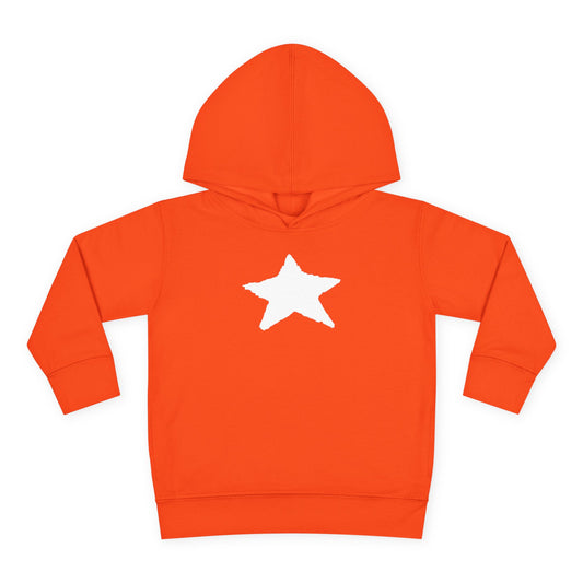 Bright Orange Toddler Fleece Hoodie with Star Design