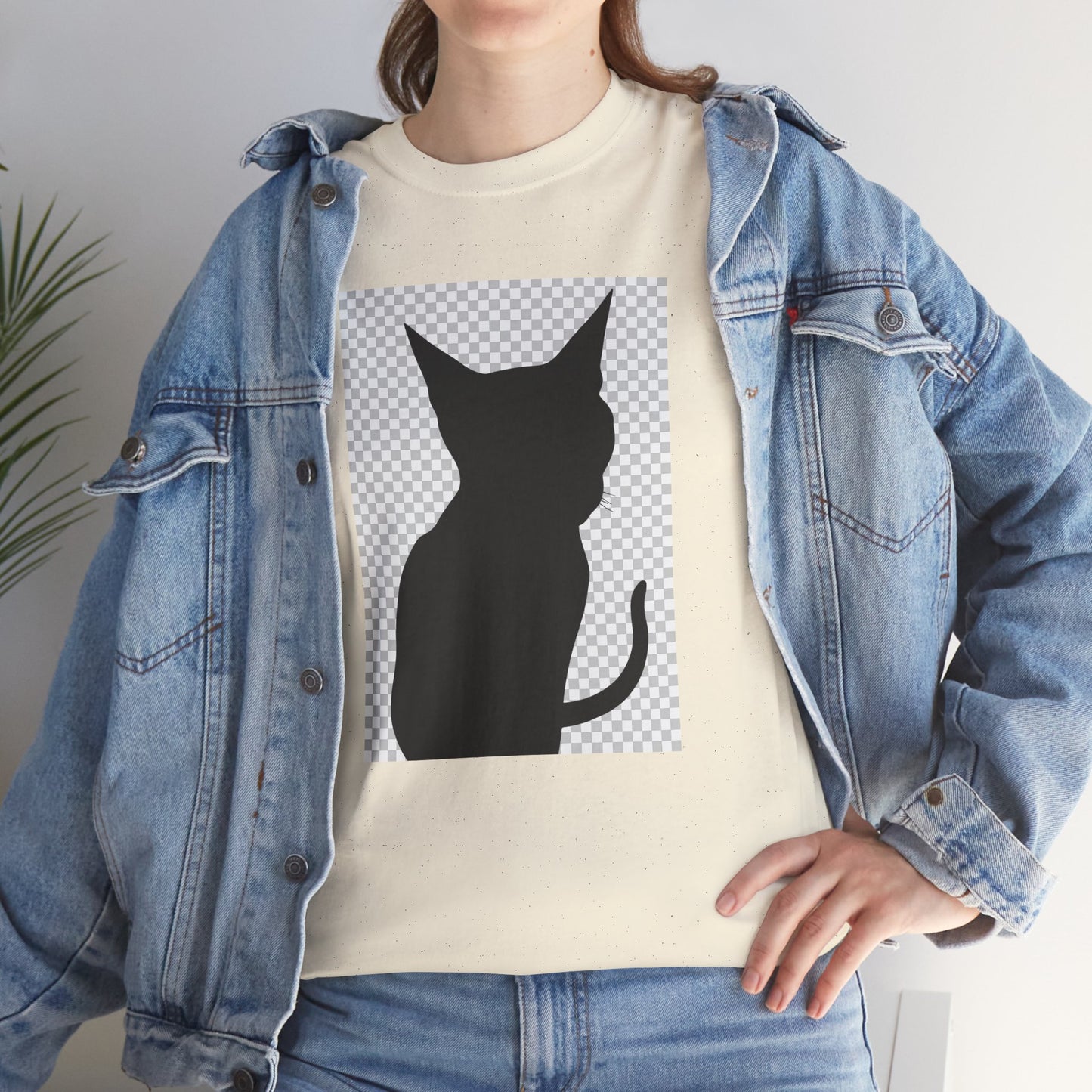 Cat Silhouette Unisex Tee — Heavy Cotton Graphic Shirt for Cat Lovers | HERARTSSSS
