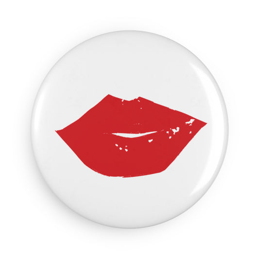 Lip Button Magnet — 2.25" Round Mylar-Covered Fridge Magnet (1 or 10 Pack)