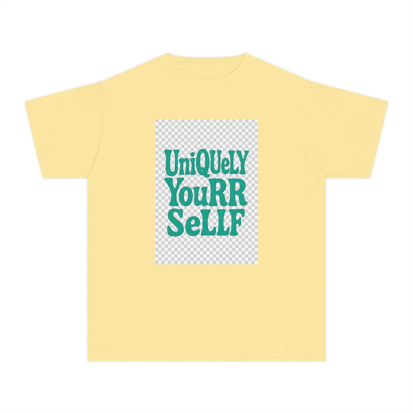 Uniquely You Youth Heavy Cotton Tee – Empowering Graphic Shirt for Kids, Affirmation Wear, Everyday Comfort | HERARTSSSS