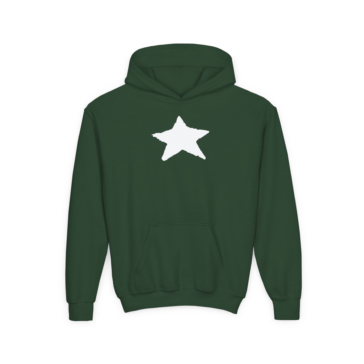 Star Youth Heavy Blend Hooded Sweatshirt — Kids Cozy Kangaroo Pocket