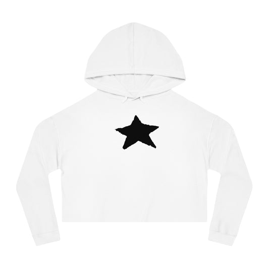 Star Print Women’s Cropped Hooded Sweatshirt - Trendy Casual Style for Everyday Wear