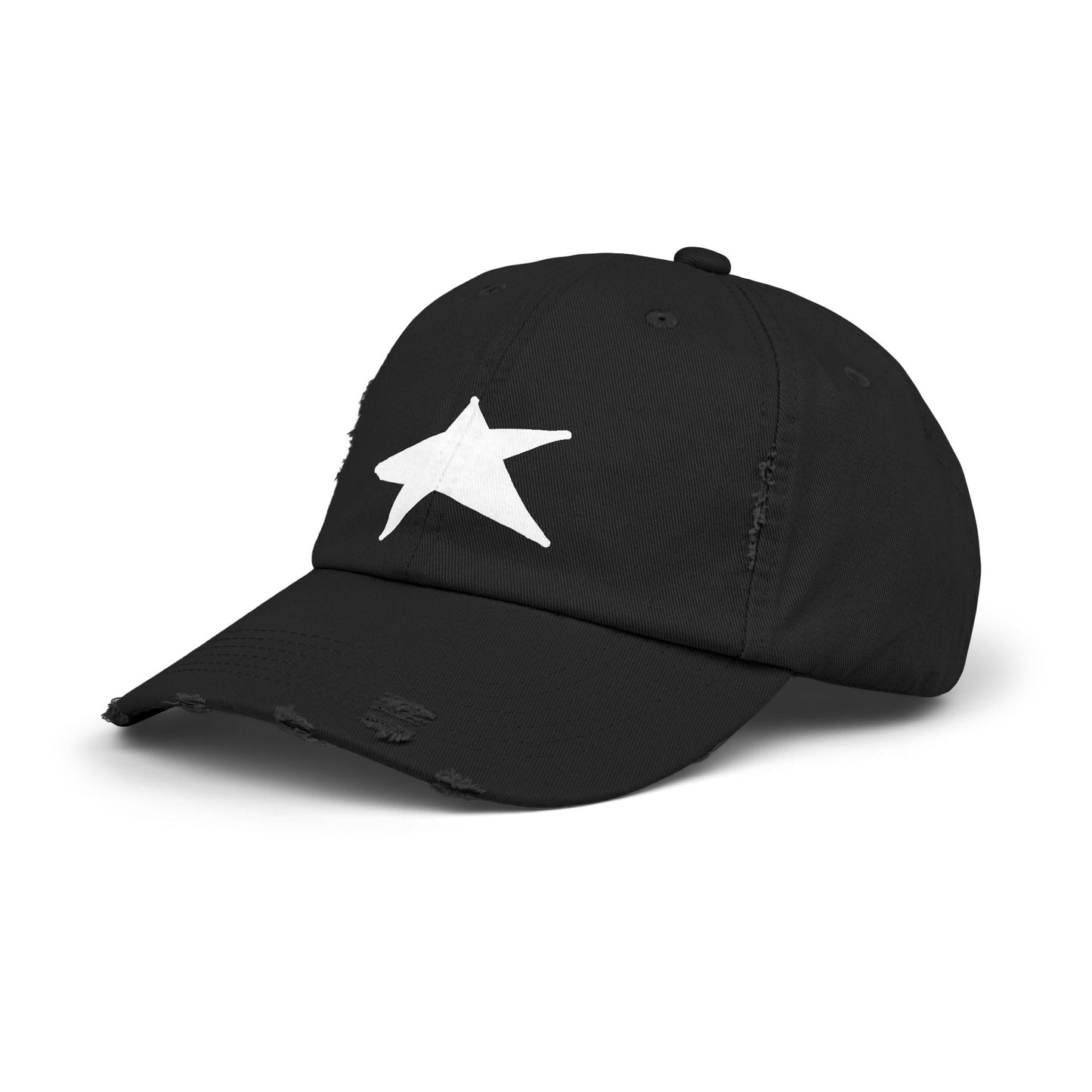 Unisex Distressed Cap with Star Design - Trendy & Comfortable Hat for Everyday Style
