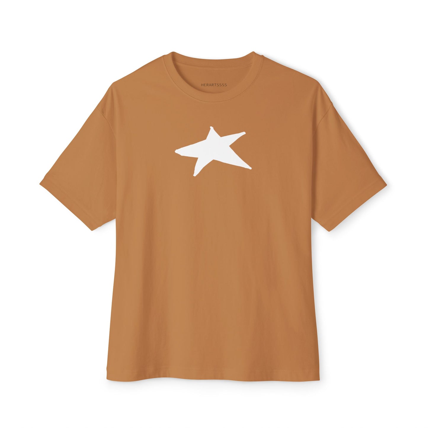 Star Unisex Oversized Boxy Tee — Dropped Shoulder Casual Tee (100% Cotton) | HERARTSSSS