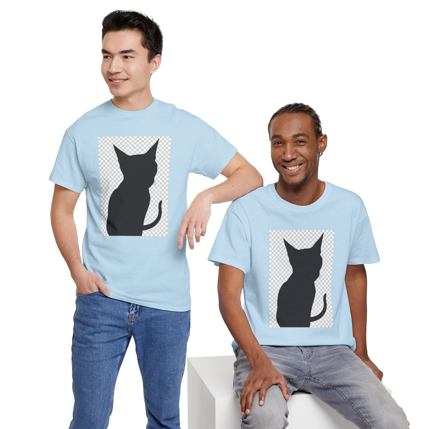 Cat Silhouette Unisex Tee — Heavy Cotton Graphic Shirt for Cat Lovers | HERARTSSSS