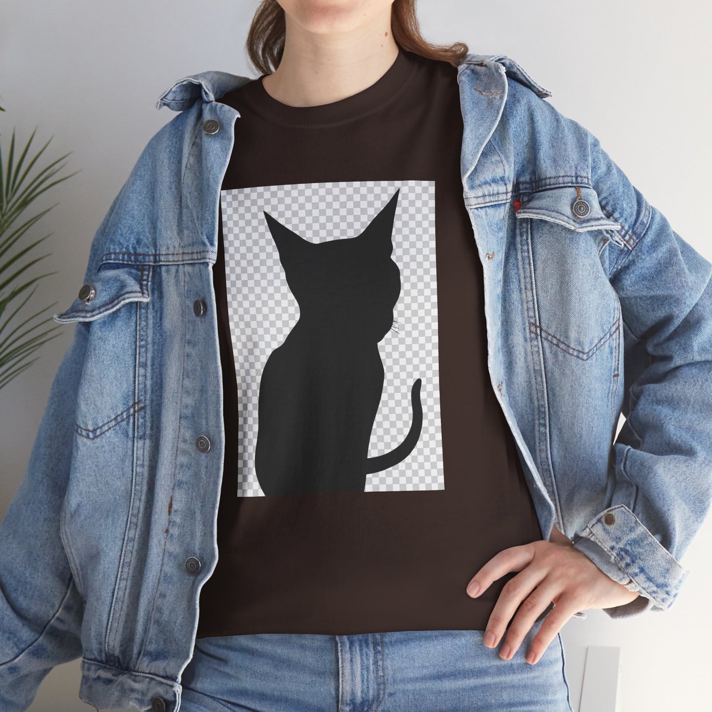 Cat Silhouette Unisex Tee — Heavy Cotton Graphic Shirt for Cat Lovers | HERARTSSSS