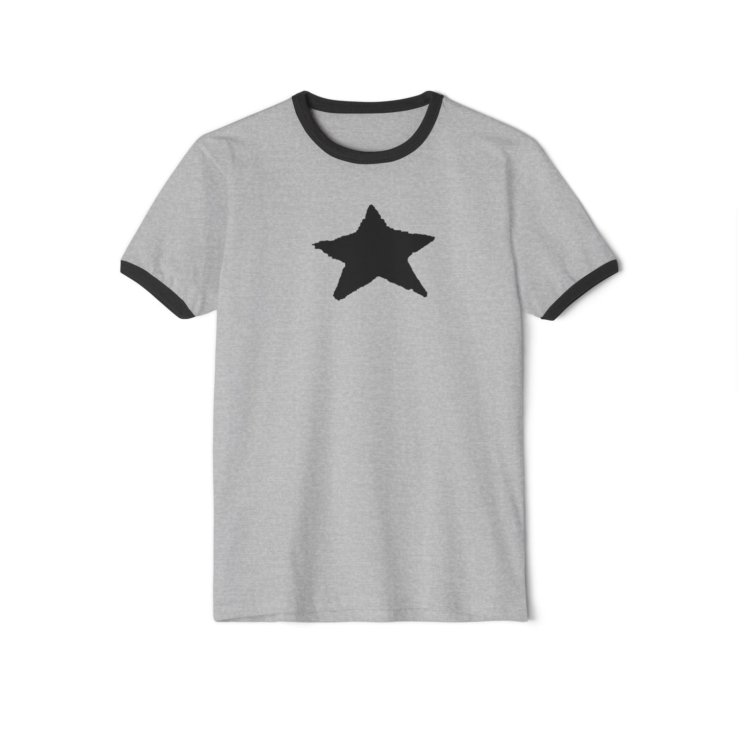 Star Unisex Cotton Ringer T-Shirt — 100% Ring-Spun Cotton, Contrast Rib
