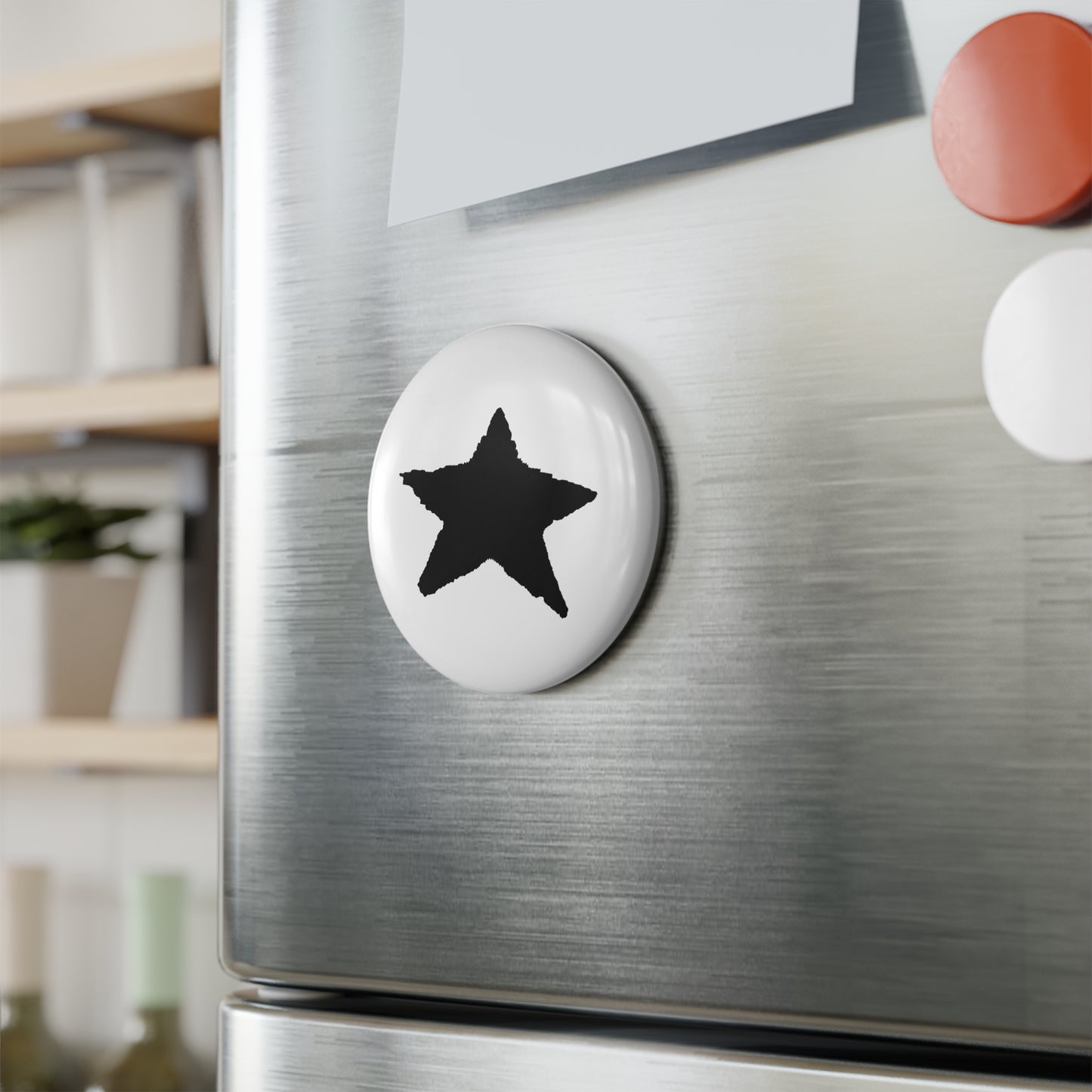 Star Button Magnet — 2.25" Round Mylar-Covered Fridge Magnet (1 or 10 Pack)