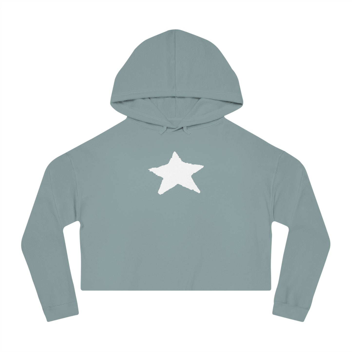 Cropped Hooded Sweatshirt with Star Design - Trendy & Comfortable Women's Apparel