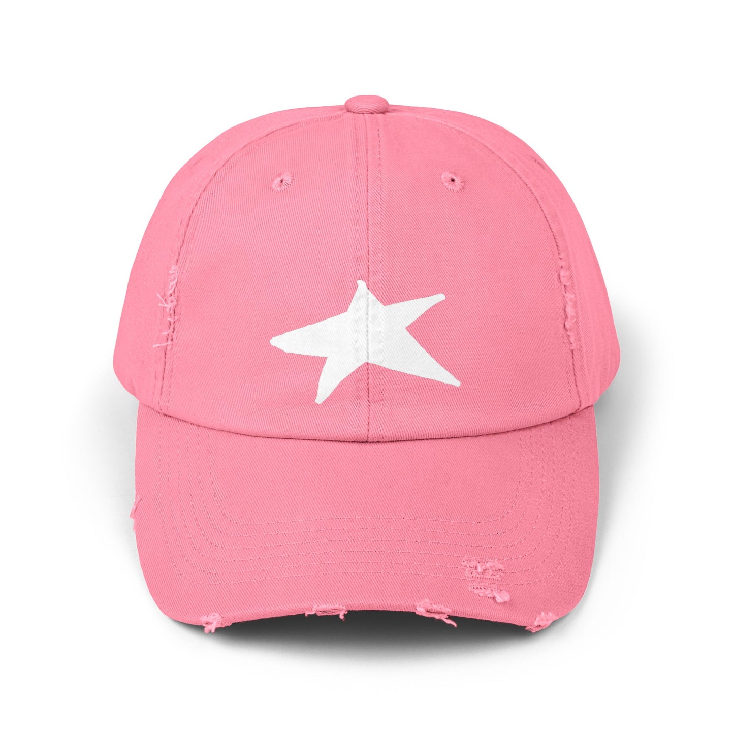 Unisex Distressed Cap with Star Design - Trendy & Comfortable Hat for Everyday Style