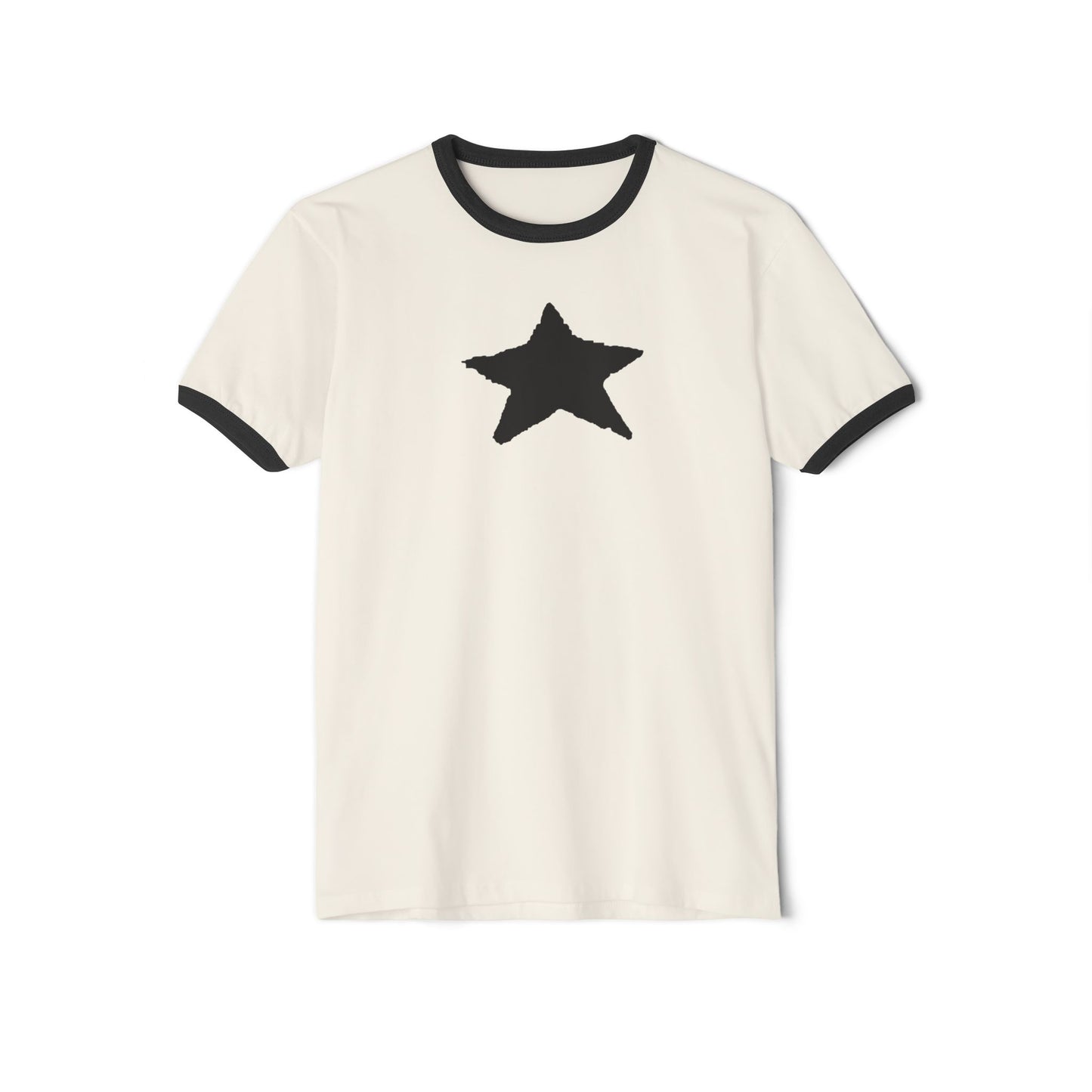 Star Unisex Cotton Ringer T-Shirt — 100% Ring-Spun Cotton, Contrast Rib
