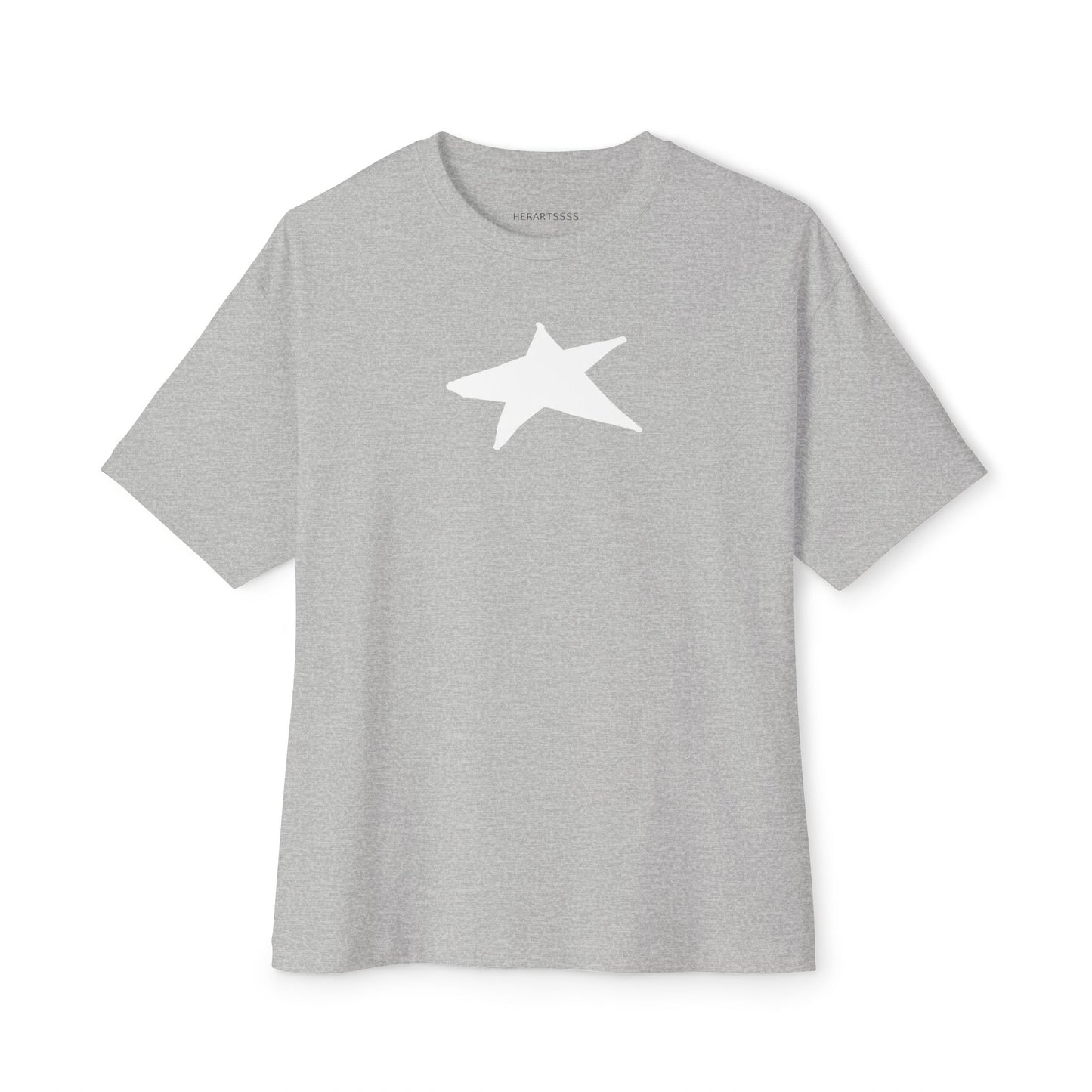 Star Unisex Oversized Boxy Tee — Dropped Shoulder Casual Tee (100% Cotton) | HERARTSSSS
