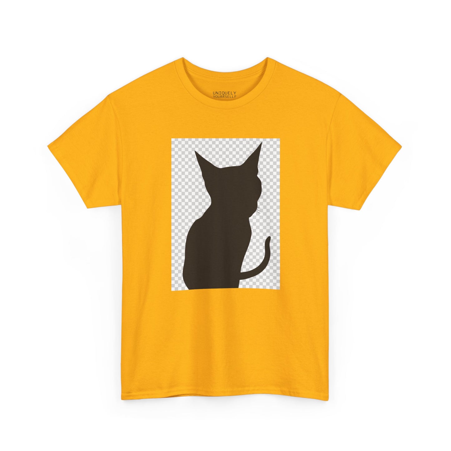 Cat Silhouette Unisex Tee — Heavy Cotton Graphic Shirt for Cat Lovers | UNIQUELY YOURRSELLF ®