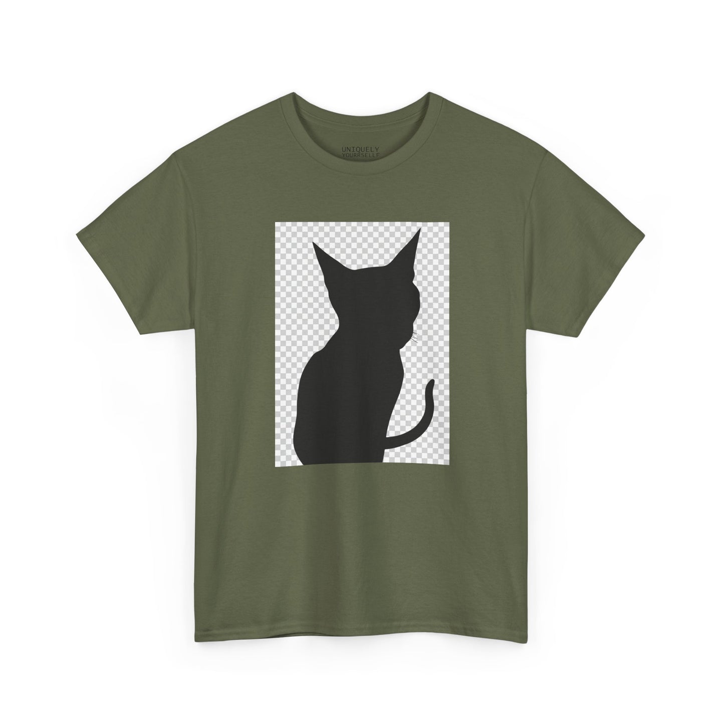 Cat Silhouette Unisex Tee — Heavy Cotton Graphic Shirt for Cat Lovers | UNIQUELY YOURRSELLF ®