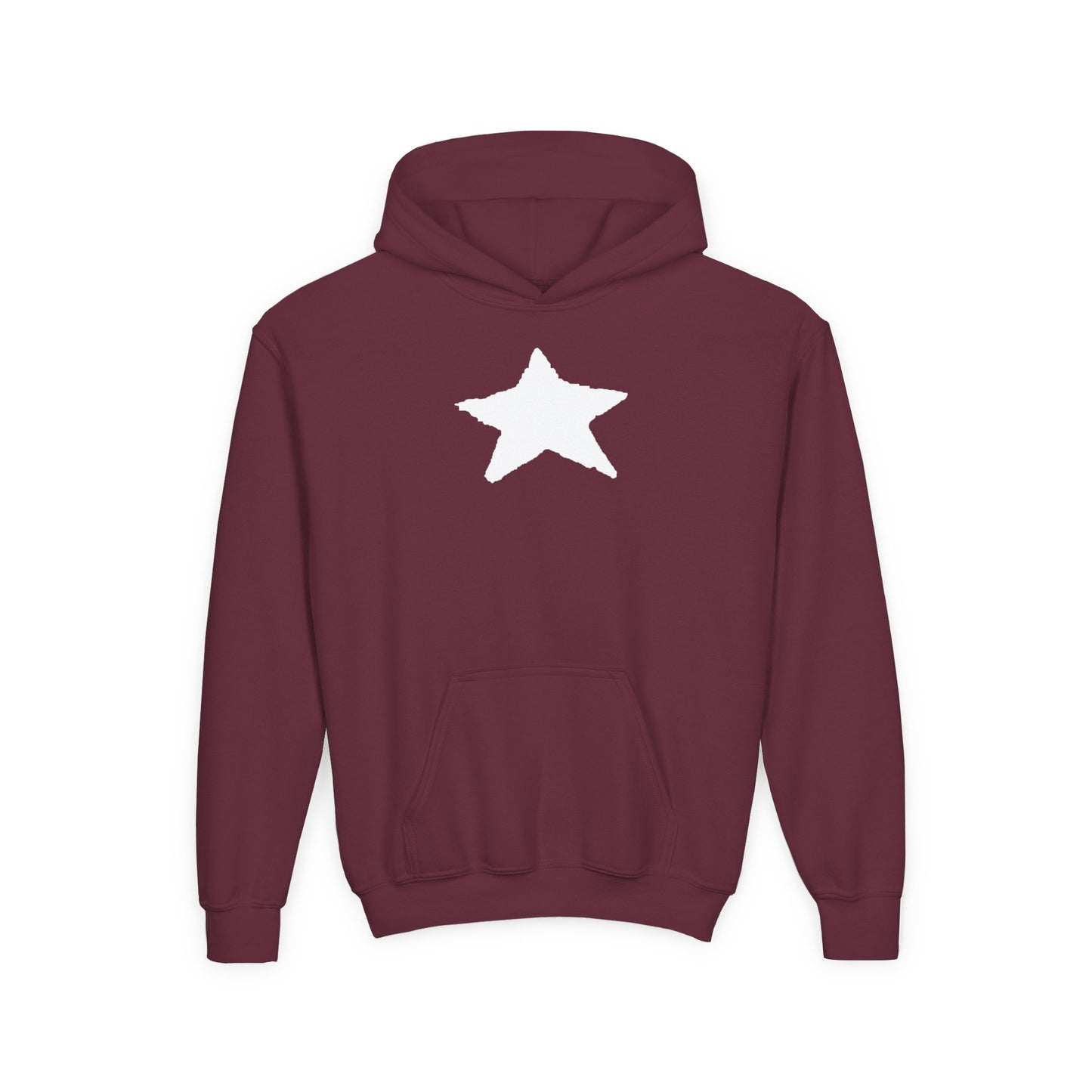 Star Youth Heavy Blend Hooded Sweatshirt — Kids Cozy Kangaroo Pocket