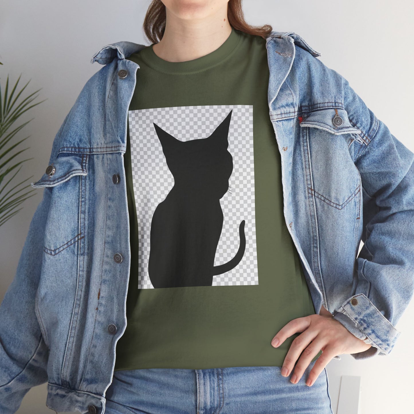Cat Silhouette Unisex Tee — Heavy Cotton Graphic Shirt for Cat Lovers | HERARTSSSS