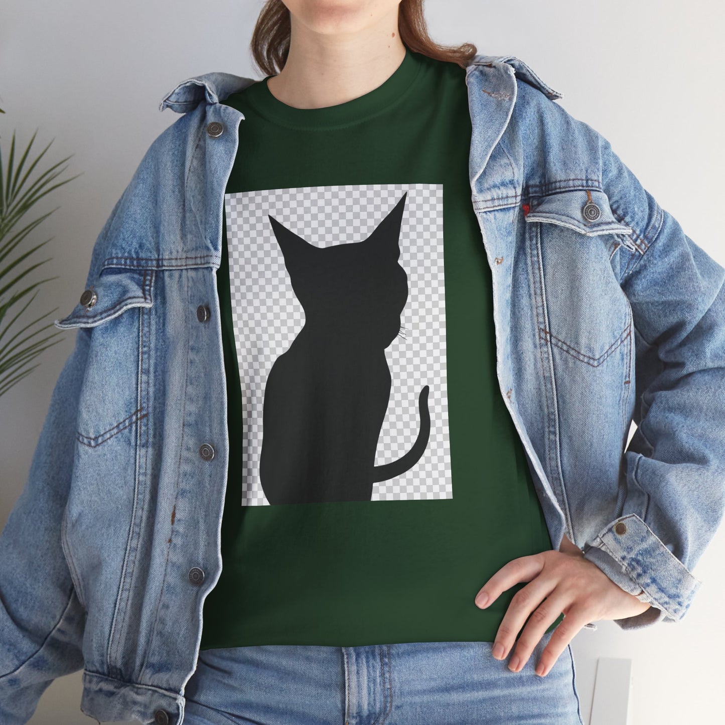 Cat Silhouette Unisex Tee — Heavy Cotton Graphic Shirt for Cat Lovers | UNIQUELY YOURRSELLF ®