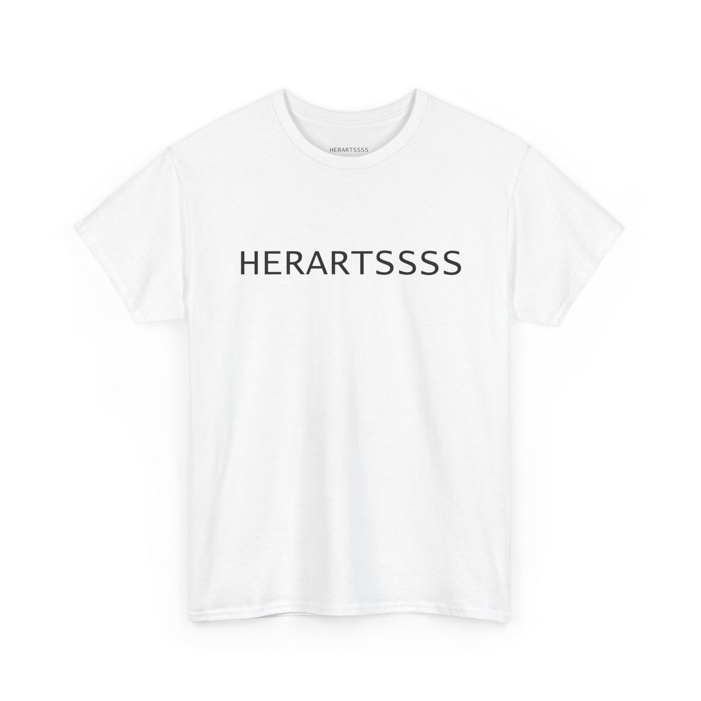 HERARTSSSS Tee — Minimalist Text Graphic T-Shirt