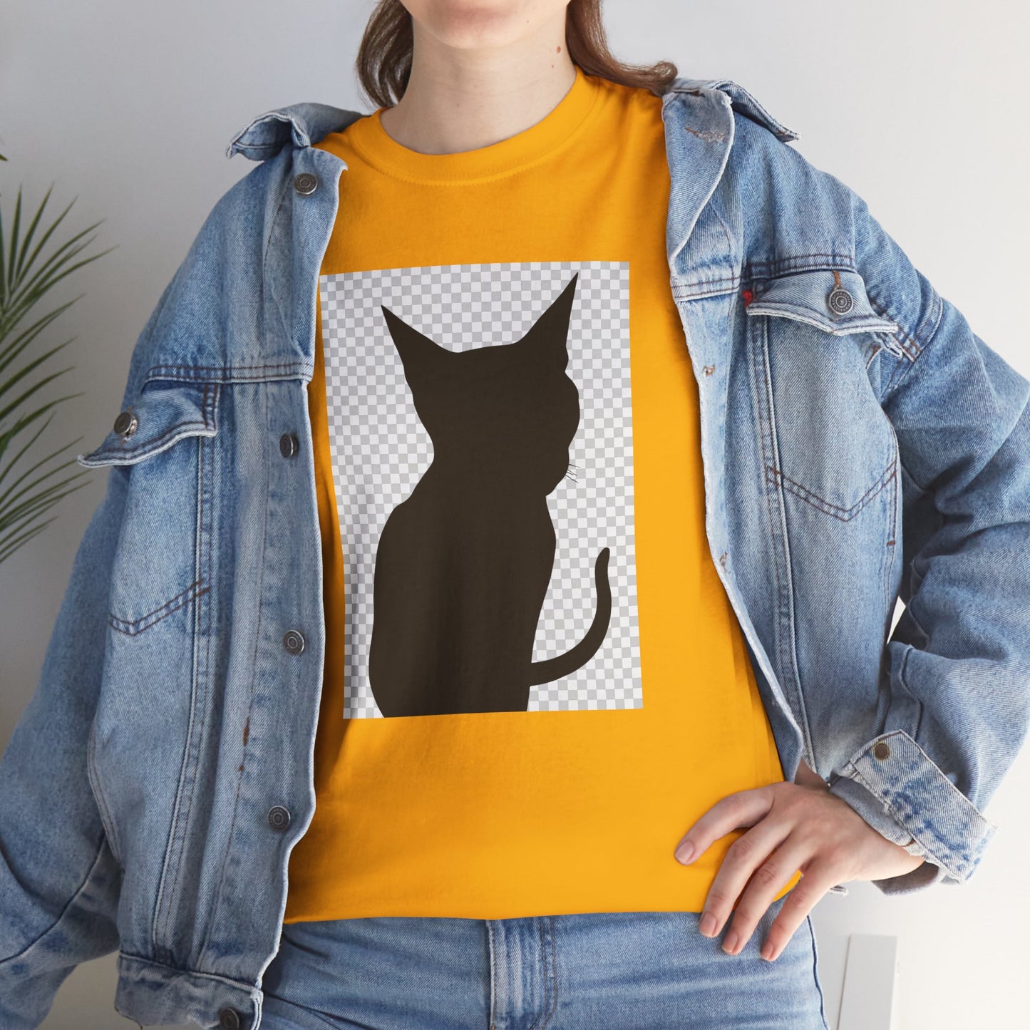 Cat Silhouette Unisex Tee — Heavy Cotton Graphic Shirt for Cat Lovers | HERARTSSSS