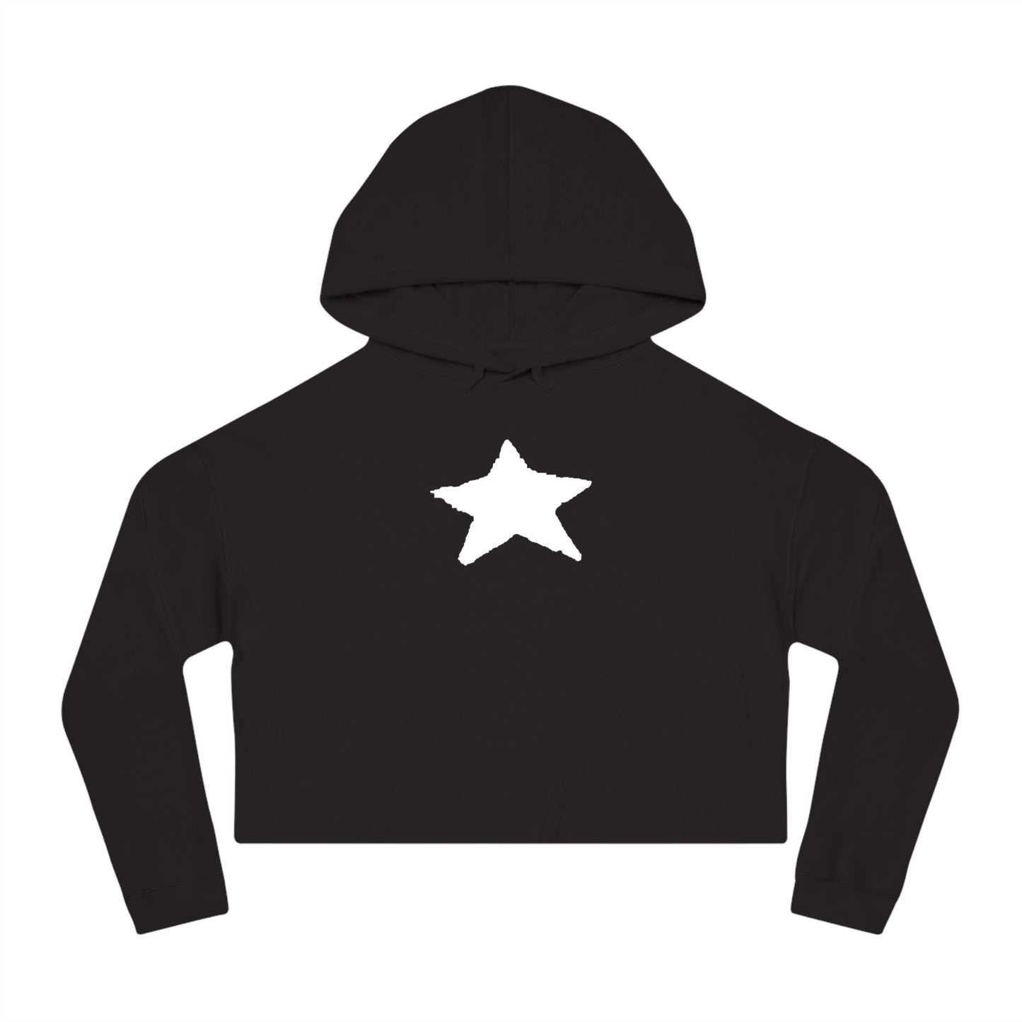 Cropped Hooded Sweatshirt with Star Design - Trendy & Comfortable Women's Apparel