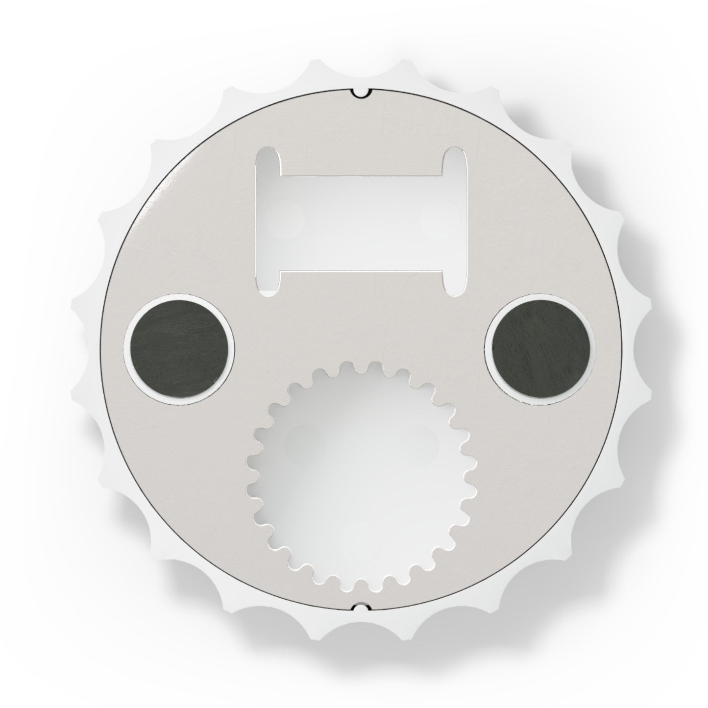 Star Bottle Opener Magnet — 3" Bottle-Cap Shape, Magnetic Back & Dual-Action Opener