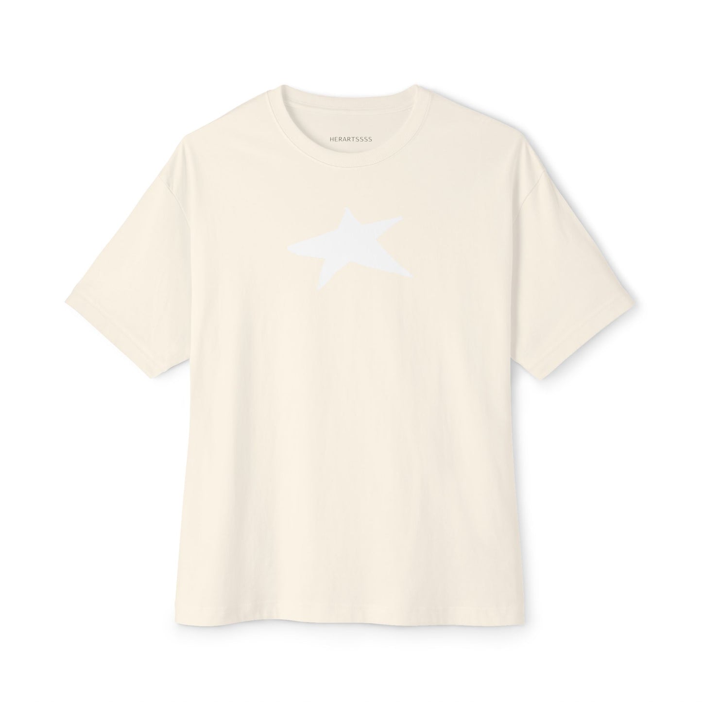 Star Unisex Oversized Boxy Tee — Dropped Shoulder Casual Tee (100% Cotton) | HERARTSSSS