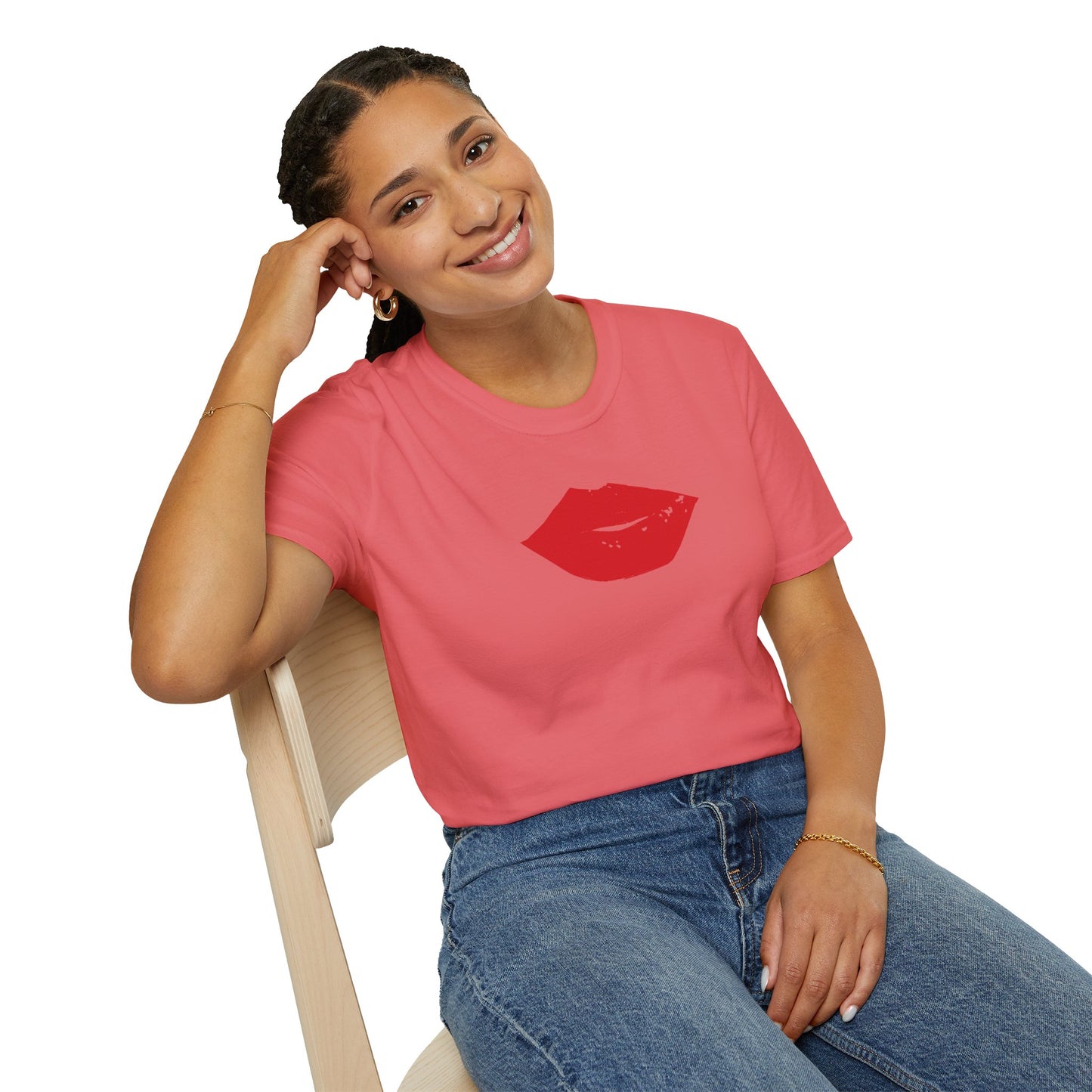 Kiss Mark Unisex Softstyle T-Shirt — 100% Ring-Spun Cotton | HERARTSSSS