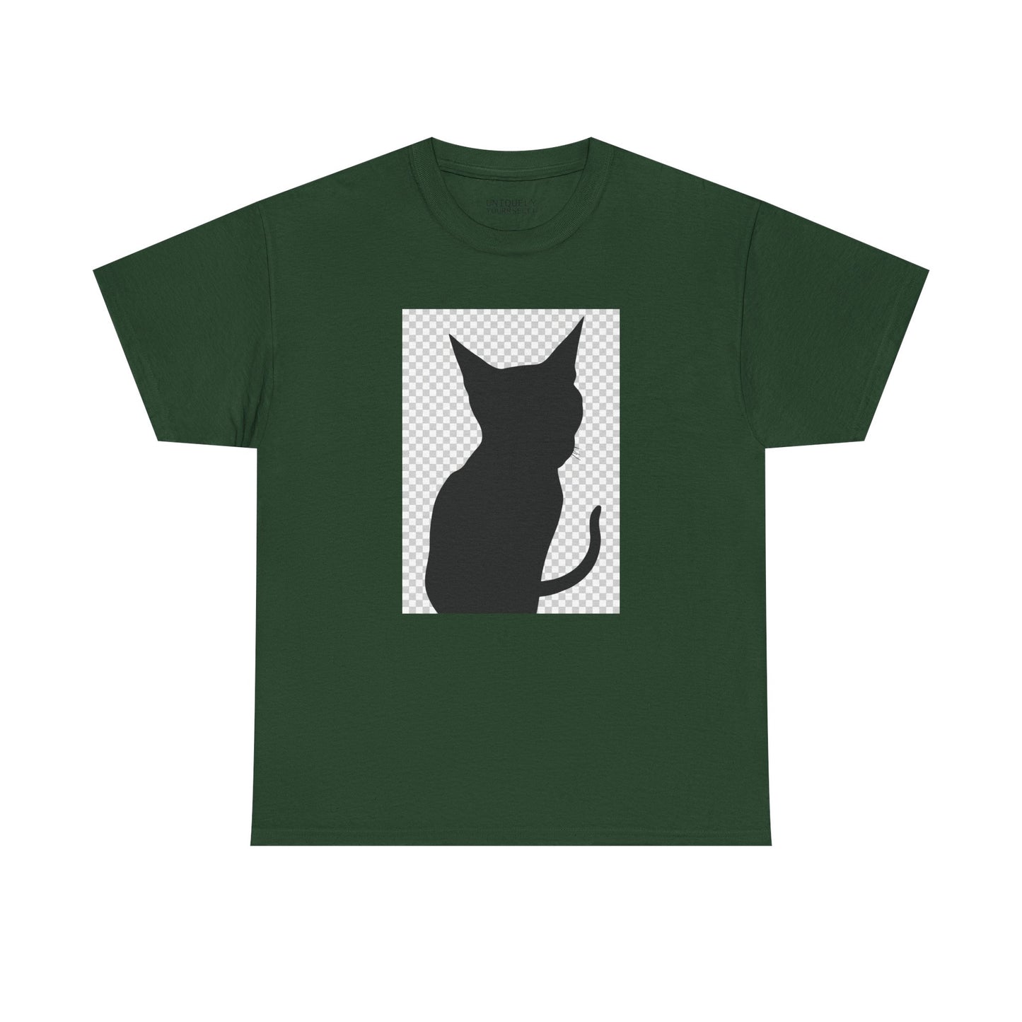 Cat Silhouette Unisex Tee — Heavy Cotton Graphic Shirt for Cat Lovers | UNIQUELY YOURRSELLF ®