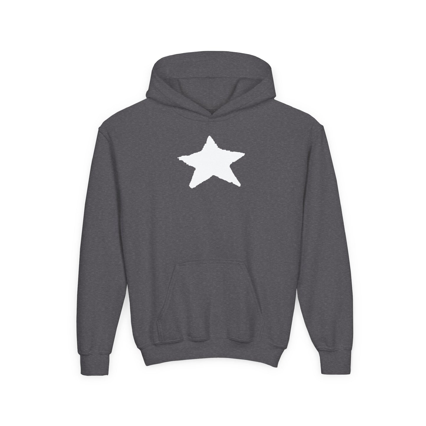 Star Youth Heavy Blend Hooded Sweatshirt — Kids Cozy Kangaroo Pocket