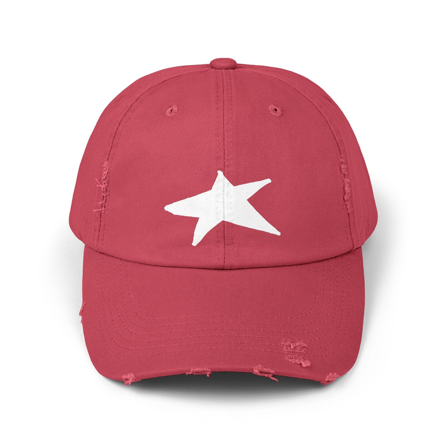 Unisex Distressed Cap with Star Design - Trendy & Comfortable Hat for Everyday Style