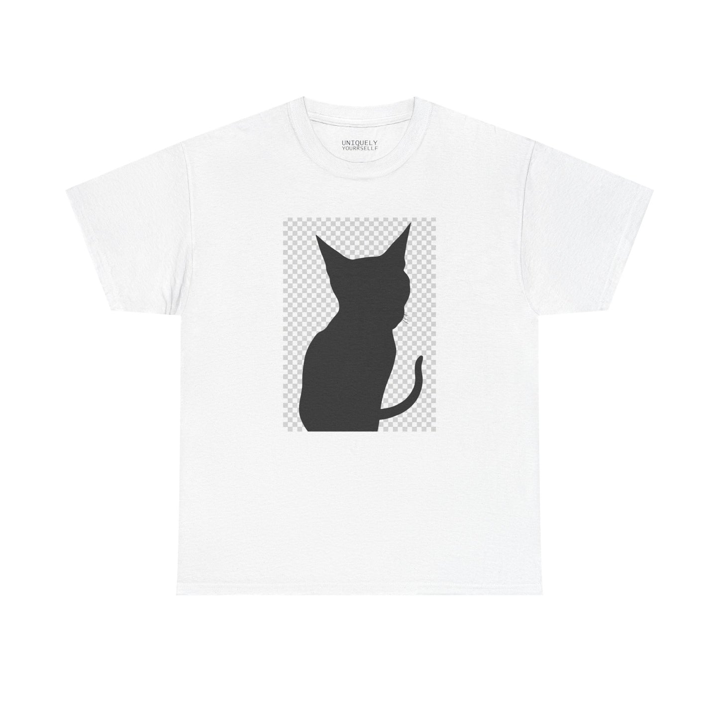 Cat Silhouette Unisex Tee — Heavy Cotton Graphic Shirt for Cat Lovers | UNIQUELY YOURRSELLF ®