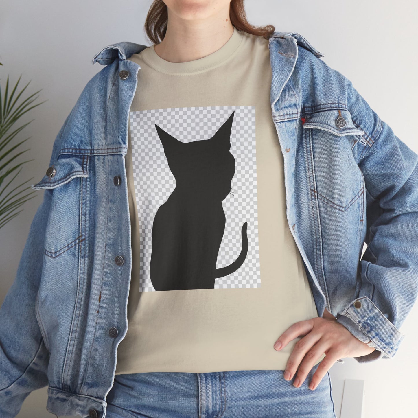 Cat Silhouette Unisex Tee — Heavy Cotton Graphic Shirt for Cat Lovers | HERARTSSSS